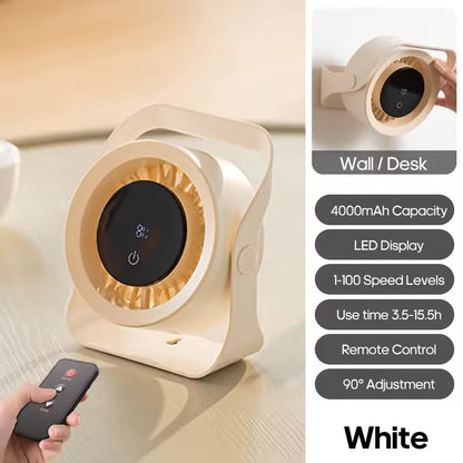 Portable 4000mAh Rechargeable Table Fan